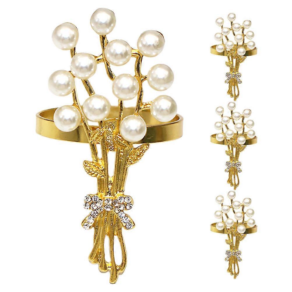 Napkin Ring Holders Aluminium Alloy Circular Elegant Design for Banquets 4Pcs