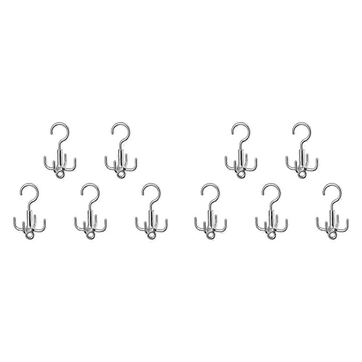 10PCS 360° Rotating Hanger Hooks Space Saving Wardrobe Organizer Clothes Rack Bag Shoes Scarf Hanger