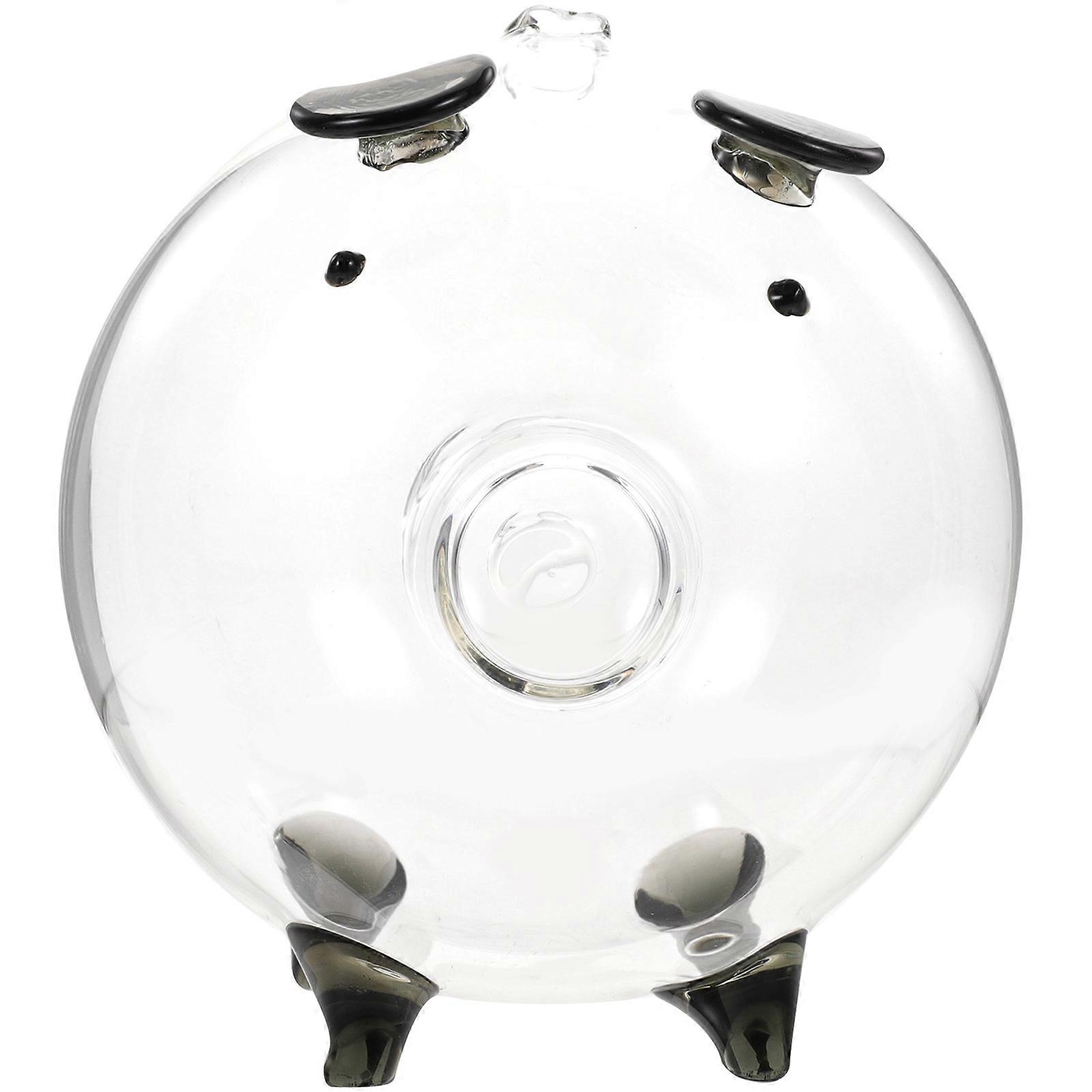 Pig Shaped Piggy Bank Borosilicate Glass Coin Saving Pot Birthday present 12X10.5X10.5CM 1Pack