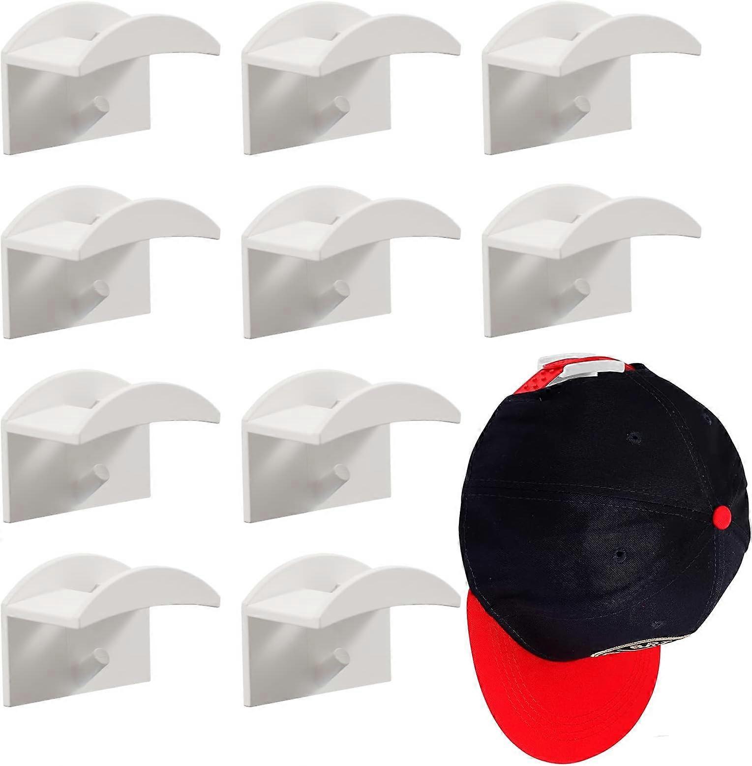 10pcs Hat Hooks Wall Mounted Hat Wig Rack, Double Hook Hat Rack Storage Rack
