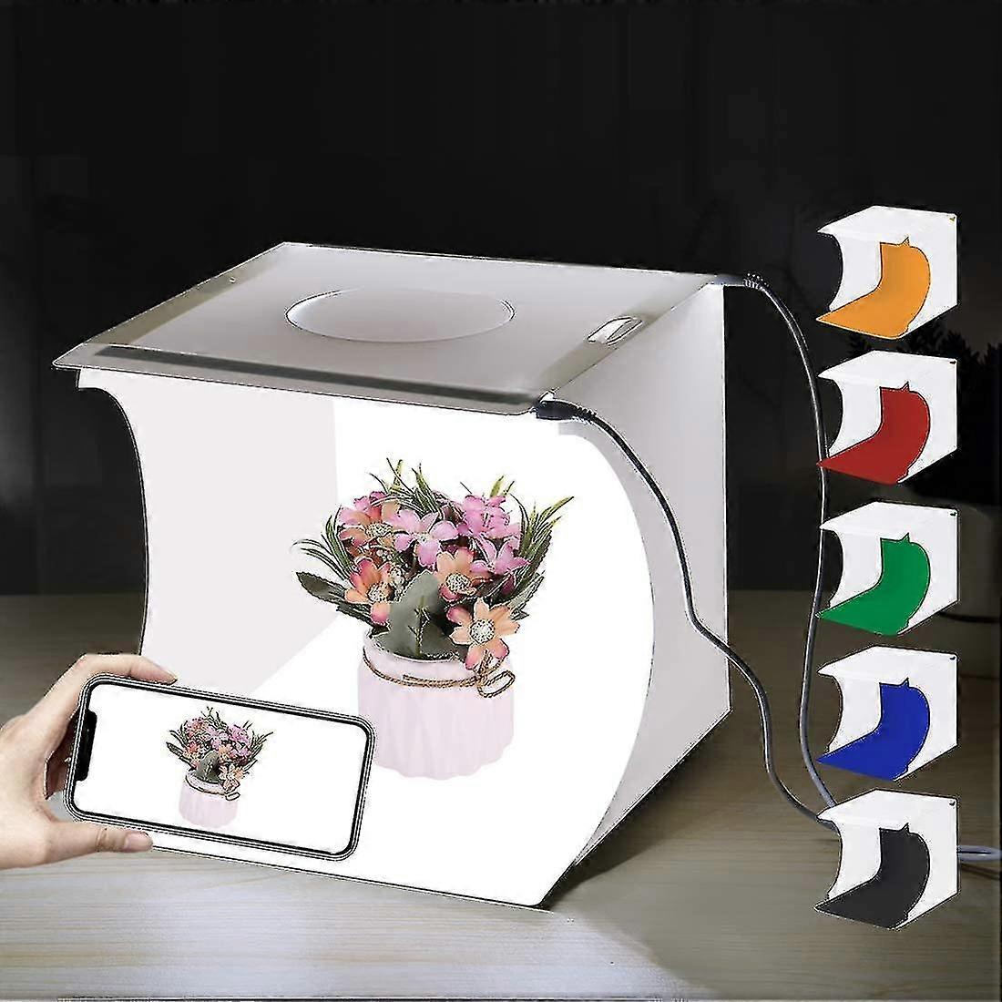 Portable Studio Softbox Light Tent 20 X 20 X 20cm with 2 LED Panels 6000k Mini Studio Tent Suitable for Various Brands 2 X 3.5w