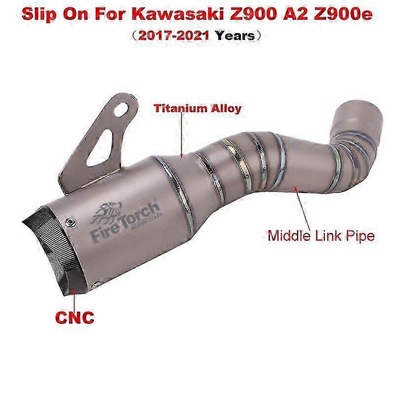 Titanium Alloy Slip On for a Certain Brand Z900 A2 Z900e 2017 - 2021 Motorcycle GP Racing Exhaust Link Pipe Muffler No DB Killer