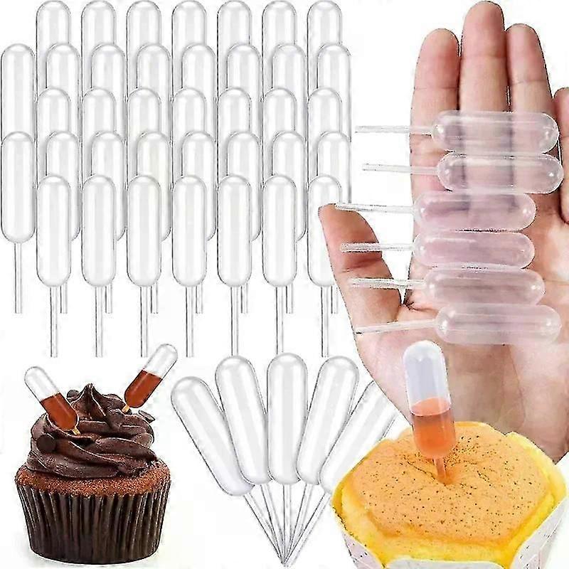 50-200Pcs 4ml Mini Dropper Disposable Jam Dropper Fit For Cupcake Sauce Squeeze Transfer Pipettes Dropper Dessert Stuffed Cake Decor
