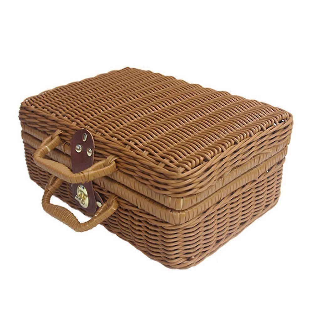 1 Pc Practical Retro Style Picnic Camping Basket Storage Container
