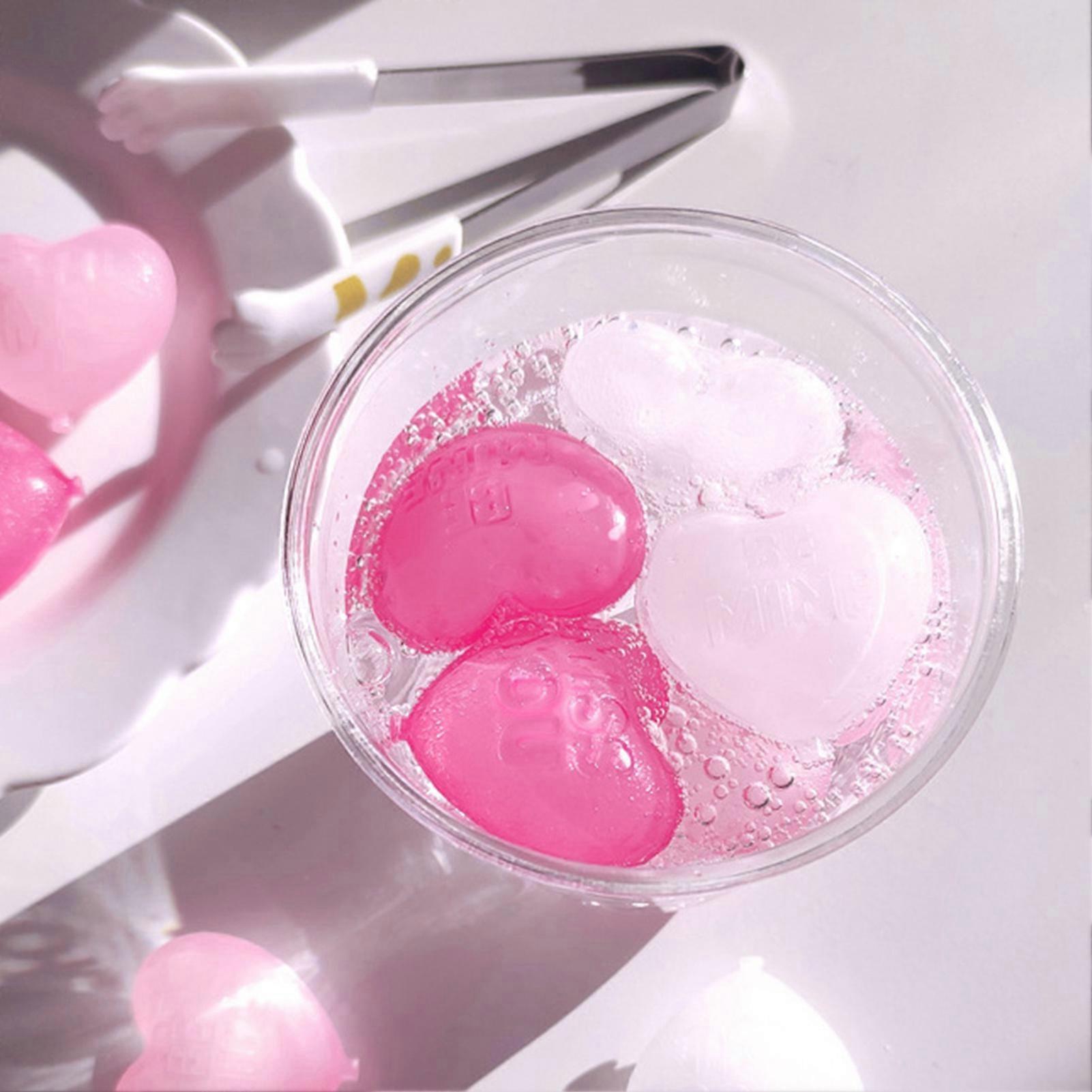 15 Pack Heart Shaped Reusable Ice Cubes Pure Water Reusable Ice Cubes for Drinks Whiskey Vodka Coffee 