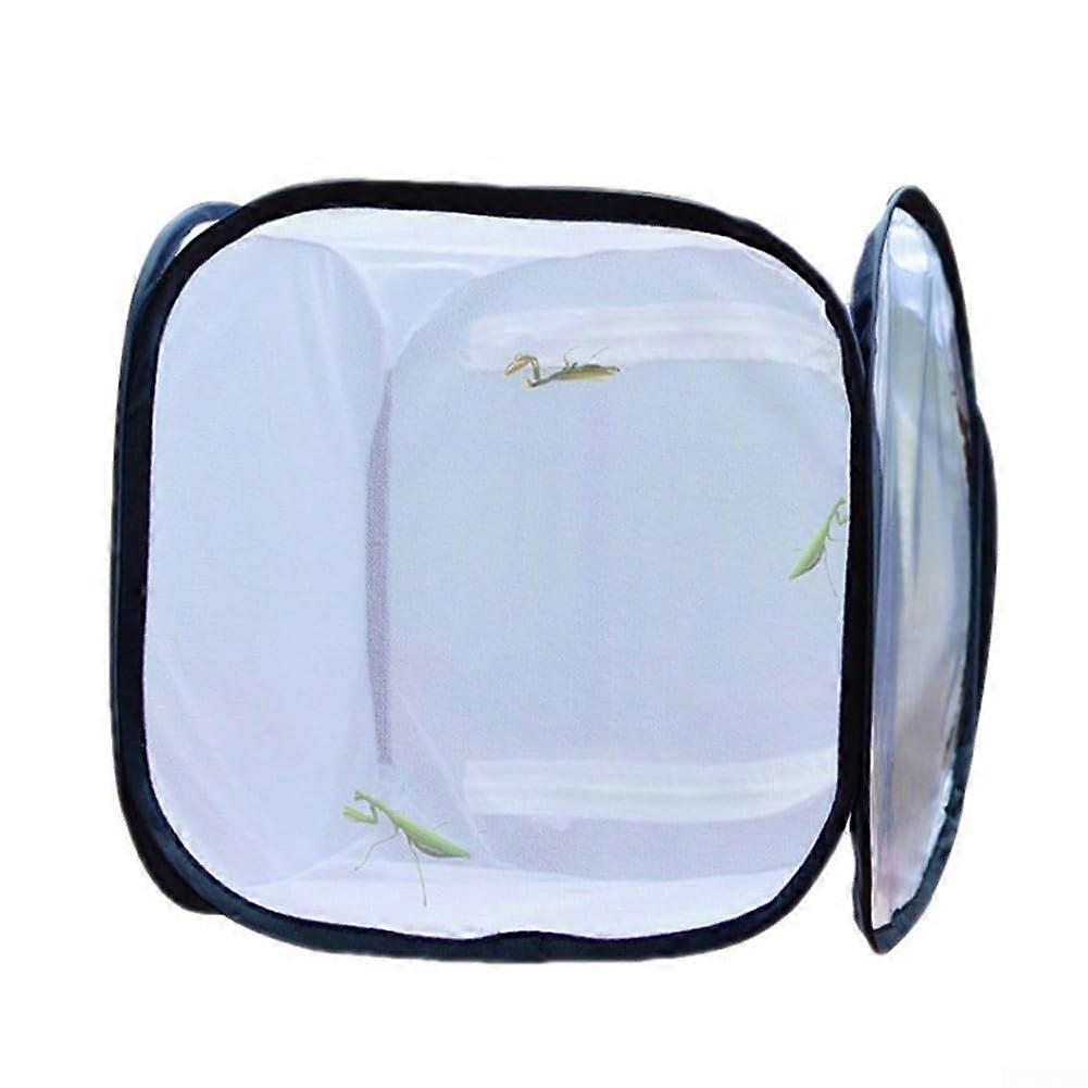 Portable plant growth boxes, foldable insect net, transparent mesh ventilation (30x30x30cm)