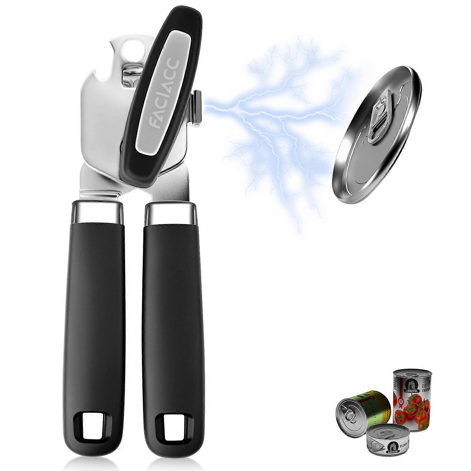 3in1 Magnetic Can Opener with NonSlip Handle, Effortless for Seniors