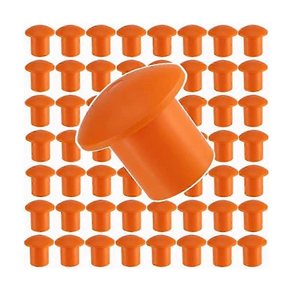 80 Pcs Rebar Caps, Mushroom Rebar Safety Cover, Orange Rebar Covers Caps compatible with Rebar Stake, Rebar Siz--As Shown
