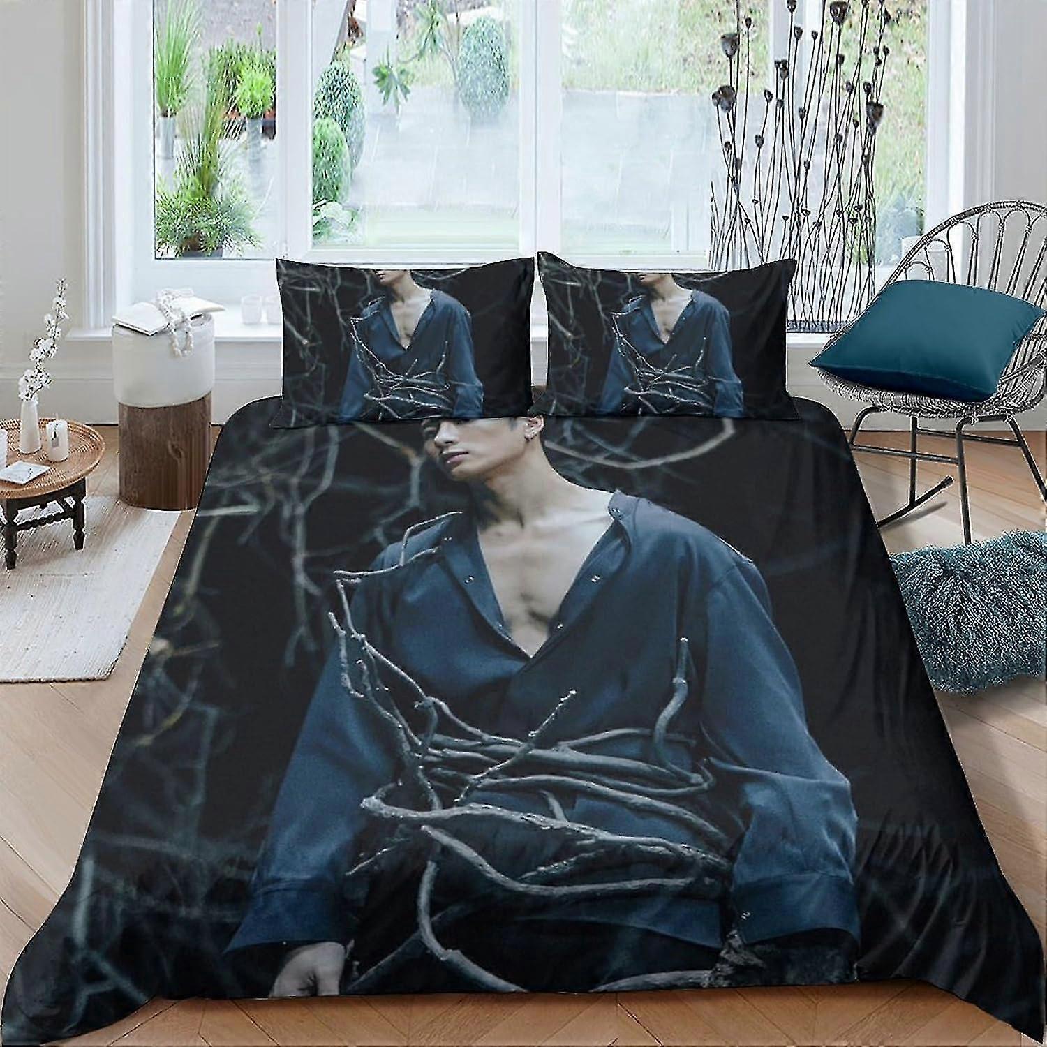 3D Beddengoed Set Dekbedovertrek Set Zachte King Size Dekbedovertrek met Ritssluiting Microvezel 3-delige set