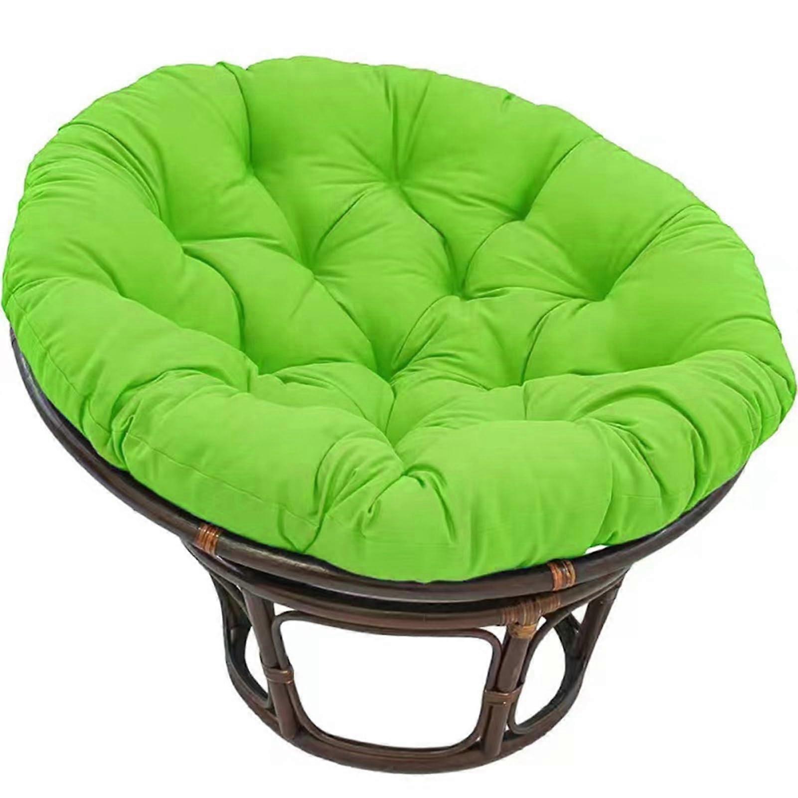 Outdoor swing chair cushion with thick, round padding and large rattan hanging basket, egg nest, replacement, green, 70 x 70 cm
