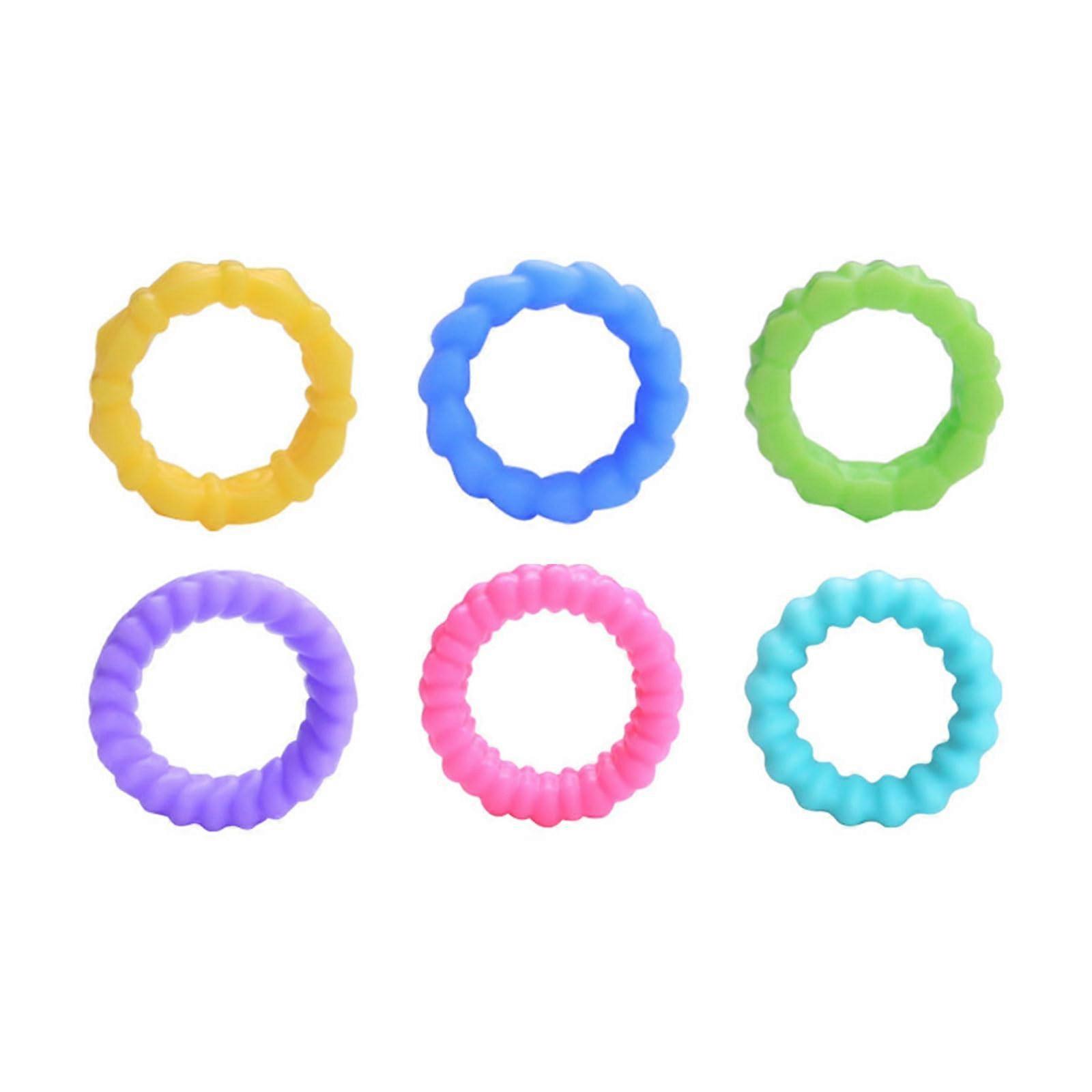 Colorful Sensory Activity Rings for Kids - Hand-Eye Coordination Toy, Fine Motor Skill Development, Durable Plastic, 6-Set