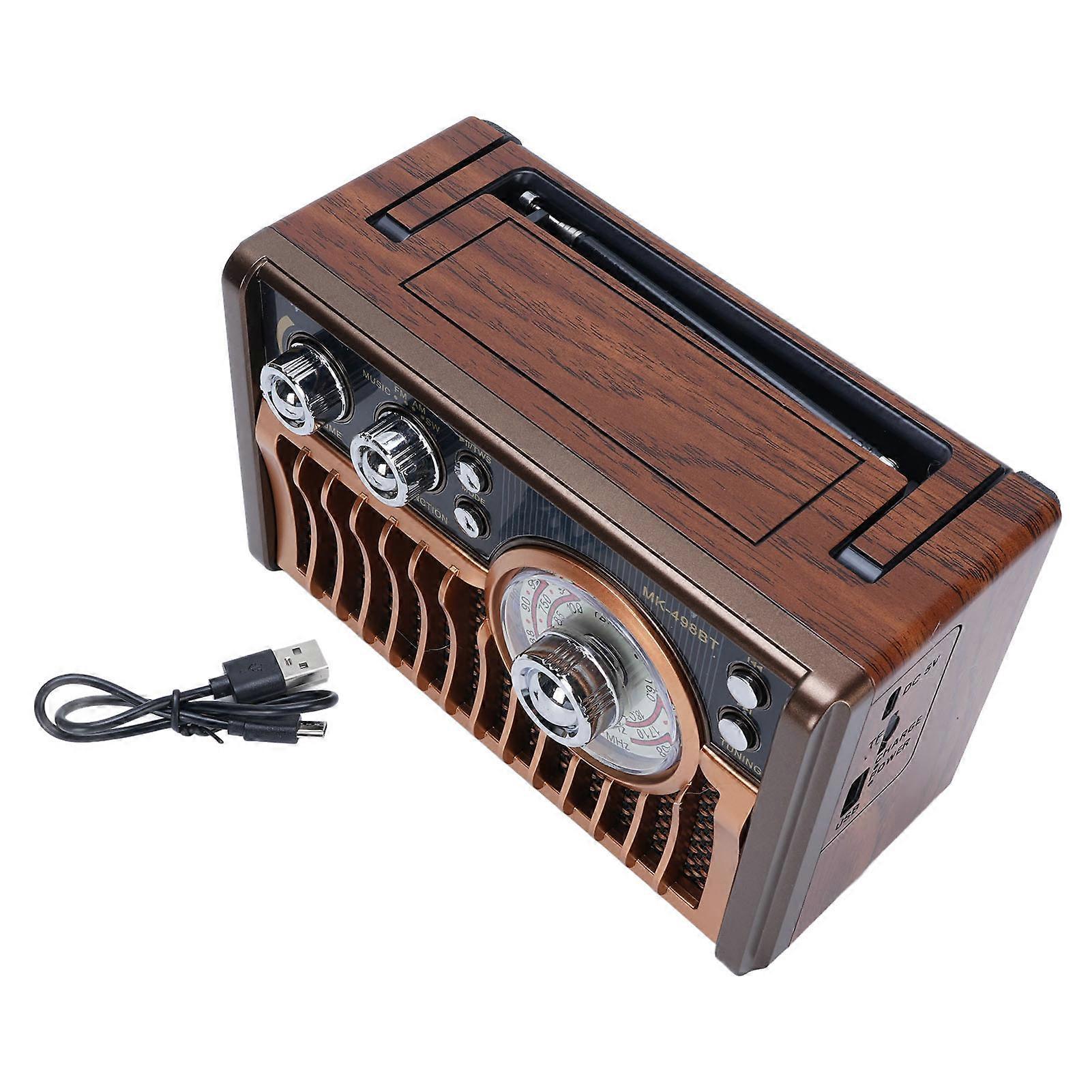 Portable Rechargeable Bluetooth Speaker Radio: FM/AM/SW, USB, Travel-Friendly Design