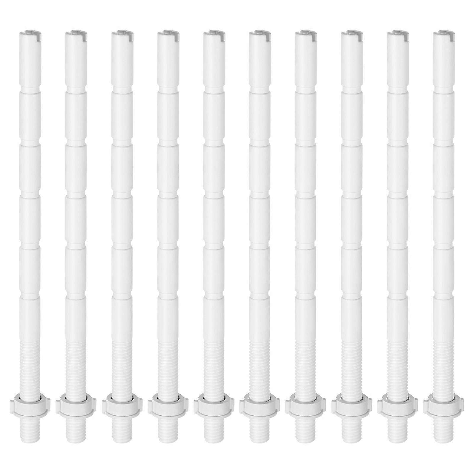 Asta per WC Sciacquone Accessori WC Serbatoio di scarico Bianco 15.20X1.50X1.50CM Lunghezza regolabile 10 pezzi
