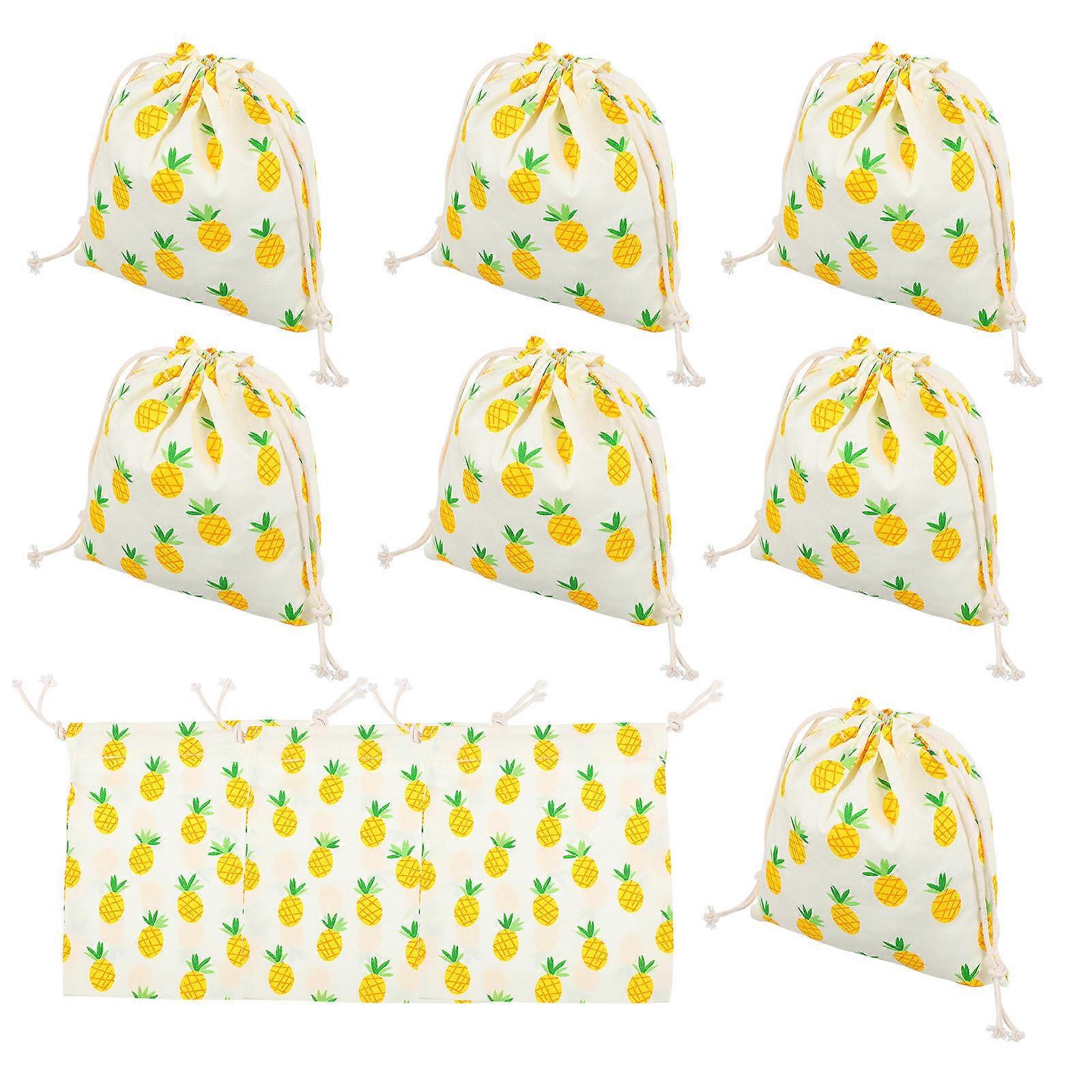 Candy Drawstring Bag Pineapple Themed Storage Bag Creative Design 16X14CM 10Pcs