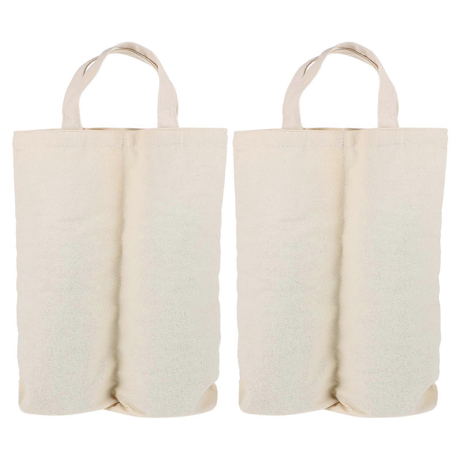 Canvas förvaringspåsar med handtag Bärbar tygpåse med avdelare för presenter, fester, jul, tacksägelse förstärkt design (2st)