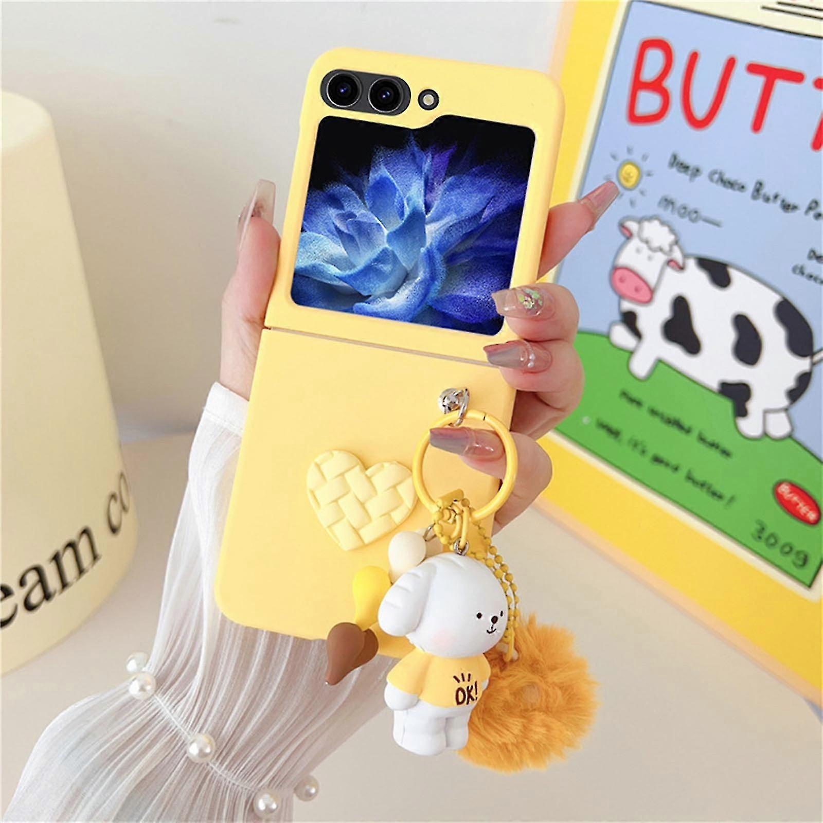 Z Flip 5 Case Cute Cartoon Cover Cases with Key Chain Hanger