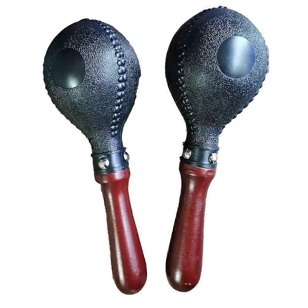 2PCS Tambourines for Adults Wooden Handle Design Rumba Shakers Musical Toy Rattles Sand Balls Sand
