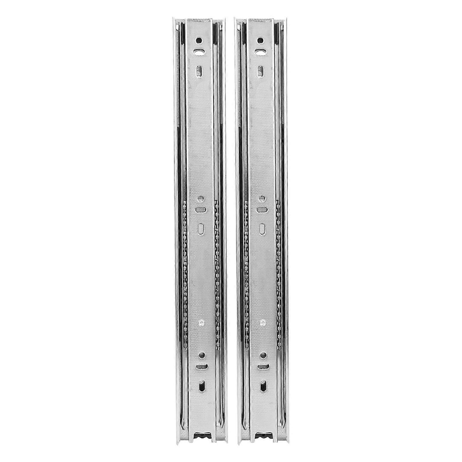 2 Pcs Drawer Slide 12in 3 Sections Ball Bearing Flexible Cabinet Drawer Sliding Rail