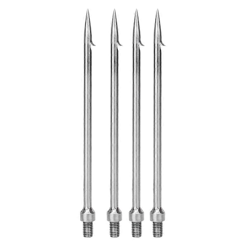4 stk rustfritt stål Single Prong Harpoon Gig Gaff Hook Barb Fish Spear for utendørs fiskeutstyr