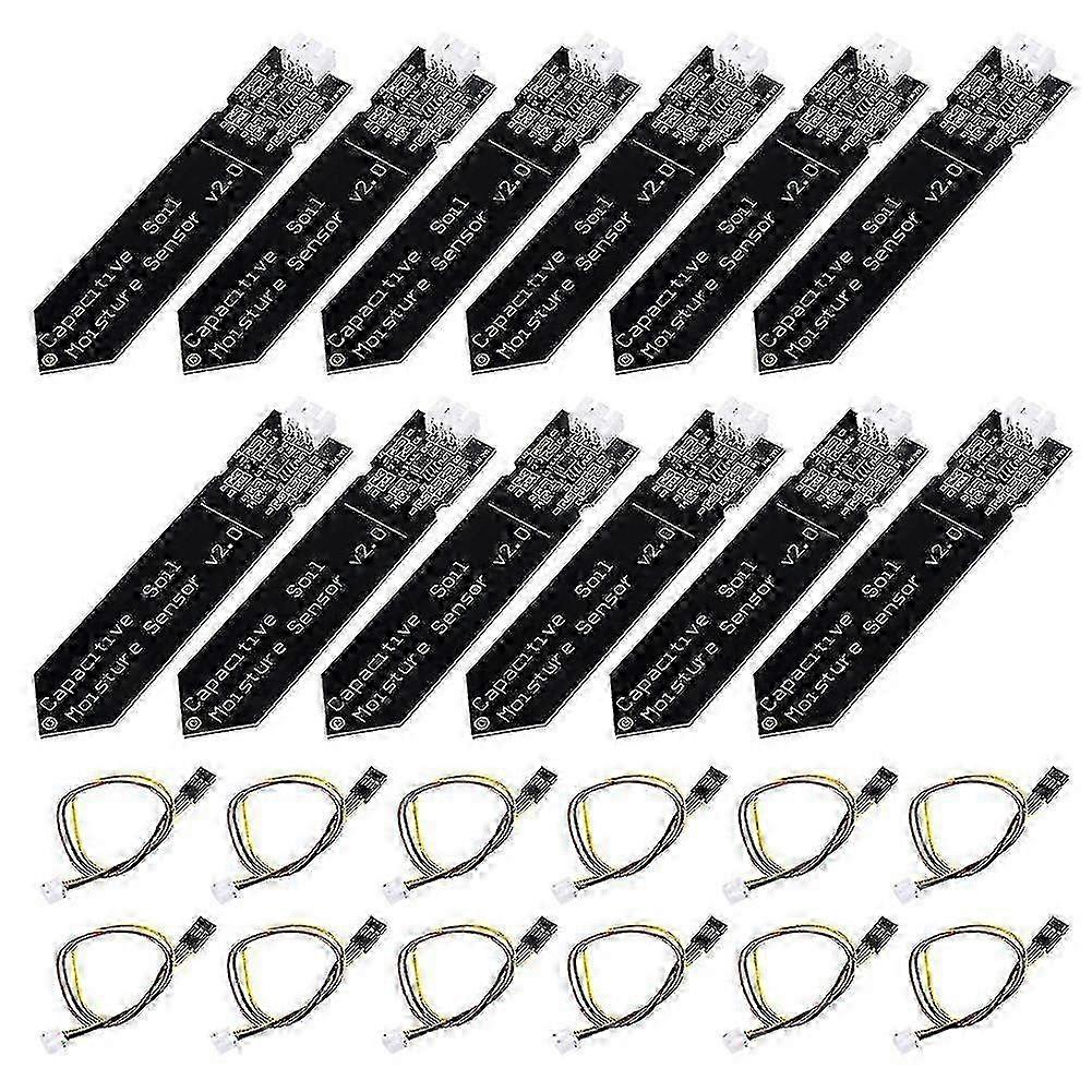 12pcs Soil Moisture Sensor 3.3-5.5V 3-Pin Corrosion Resistant