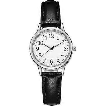 ZENGO No Battery Uhren für Männer Geschenk Quarz Leder Damen mit Armband Minimalistische Modeuhr Zifferblatt Uhr Schlank, Schwarz