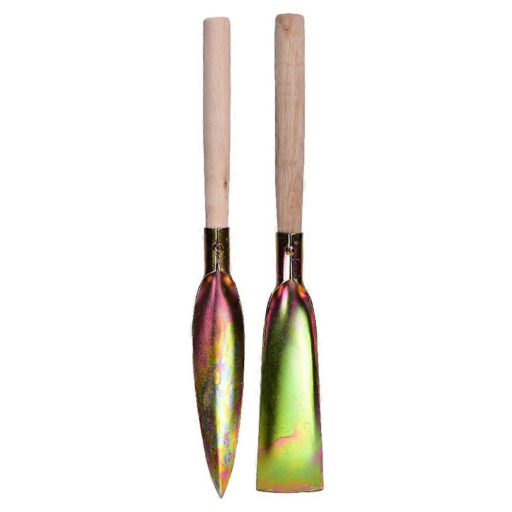 Garden Tool Set with Durable Manganese Steel Tips and Comfortable Wooden Handles for Planting and Digging 2pcs
