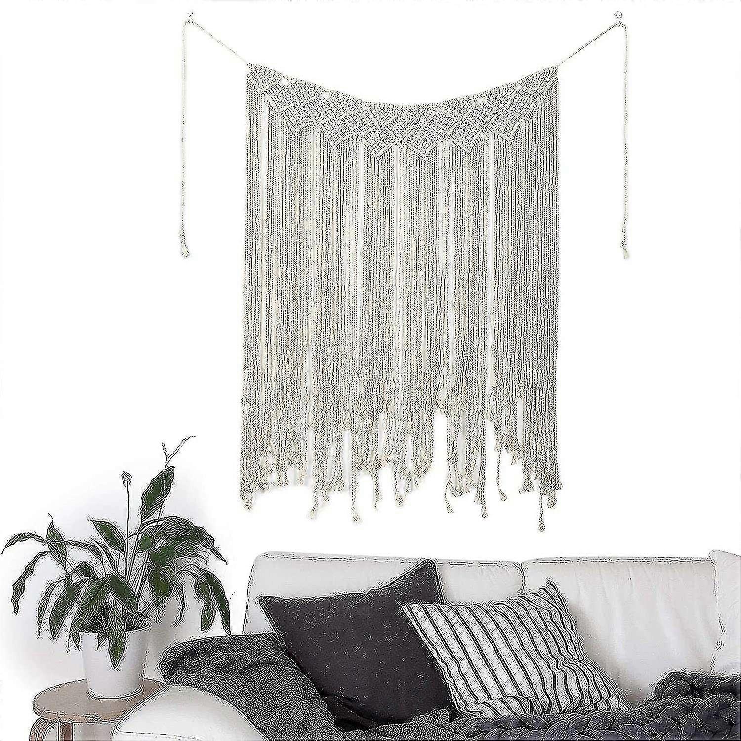 Boho Macrame Wall Hanging Tapestry - Woven Decorative Tapestry for Home Decor & Stylish Bohemian Aesthetic