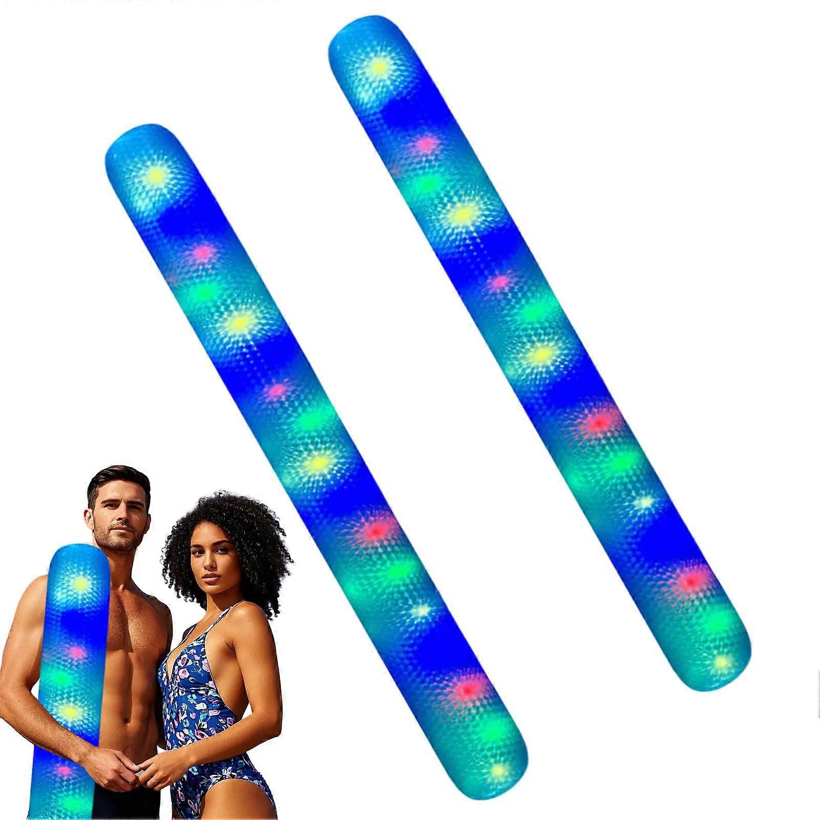 Pool Inflatable Poles, Block Pool Swimming Noodles 2 x Inflatable Sticks with Light