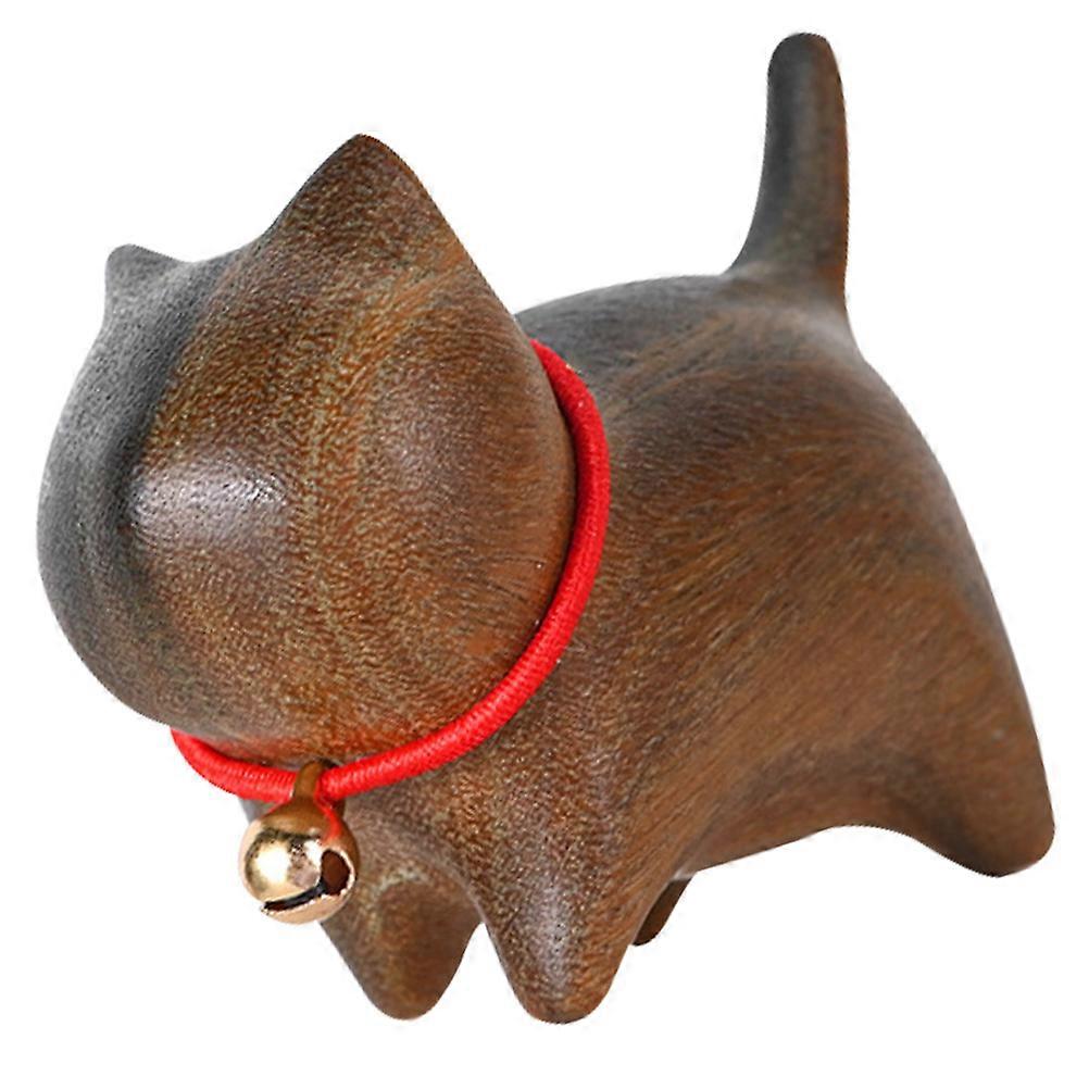 Brown Synthetic Cat Adornment with Pen Holder for Desktop Decor at Home and Office 1pc