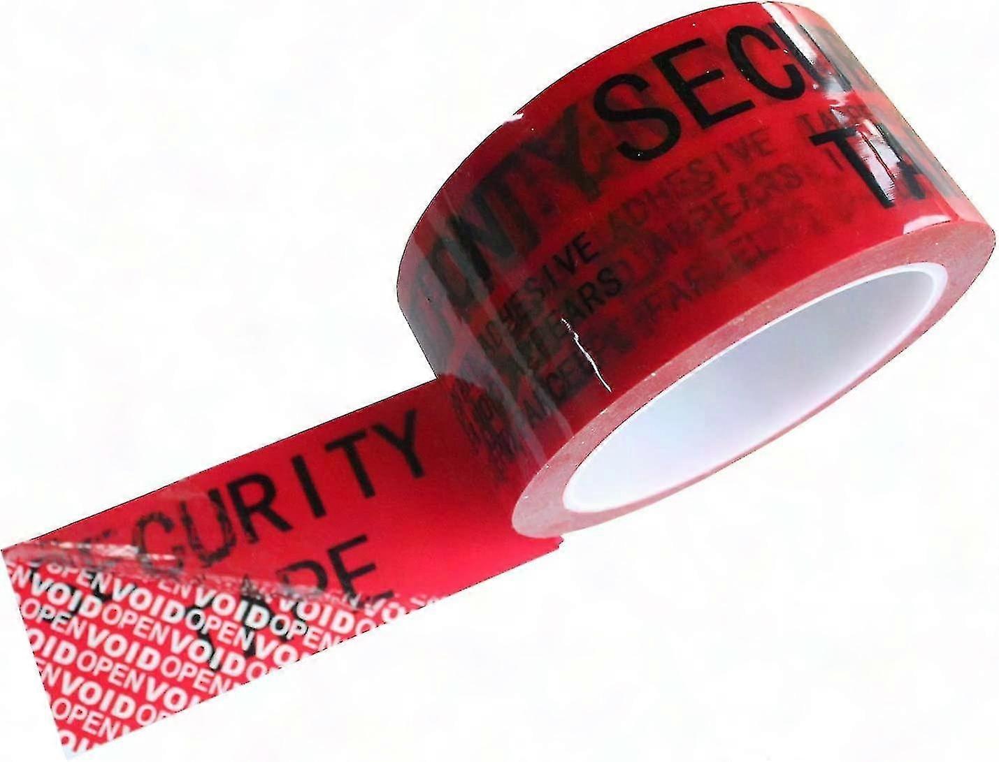 1 Roll 100% Total Transfer Tamper Evident Security Tape - Red, 5cm x 50m x 2 Mil, Tamper Proof Tape for Secure Packaging