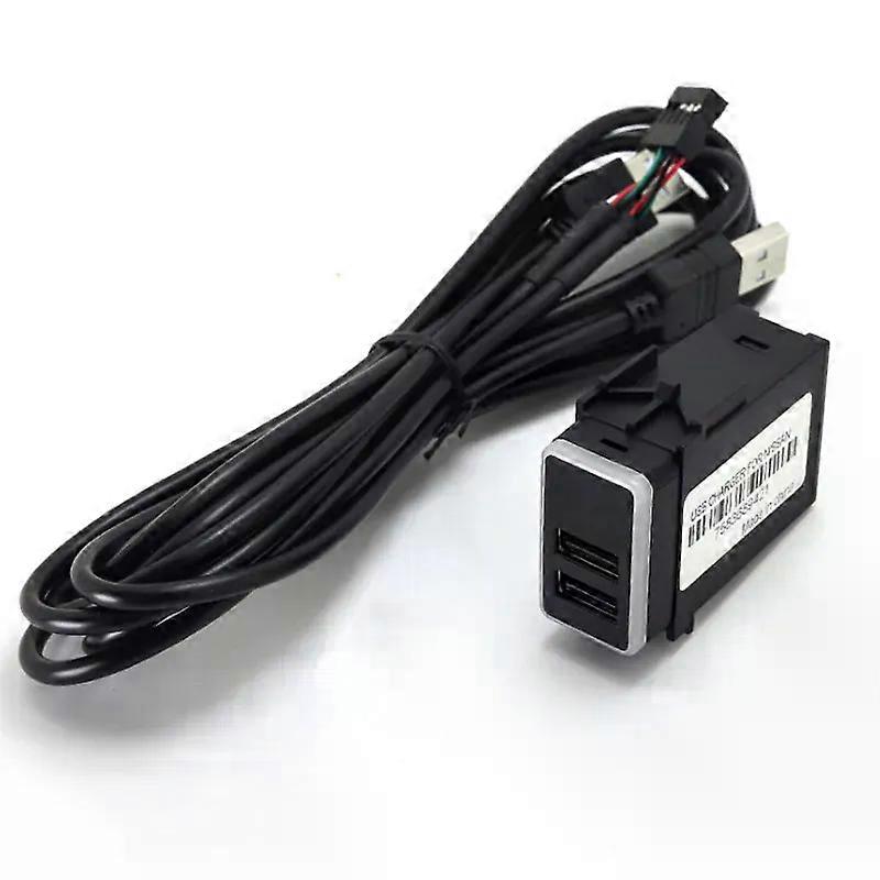 1PC Dual USB Charger Car Interface Socket Connector Double QC30 Voltage Display For Nissan Patrol Qashqai SUNNY Murano Tiida