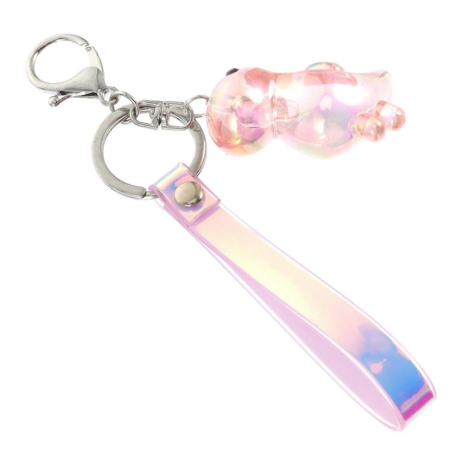 Dinosaur Themed Keychains Cute Key Ring For Everyday Use Pink Color 16.00X5.00X4.50CM Latching Keys 1Pack