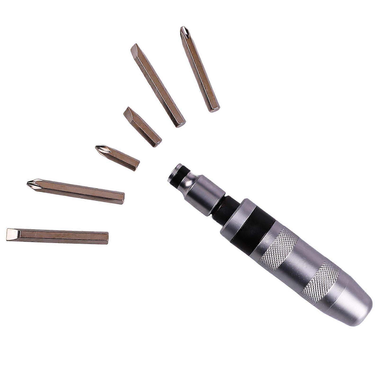 7Pcs Drive Impact Screwdriver Kit 6 Bits Multifunctional Manual Drive Impact Driver Set for Maintenance 