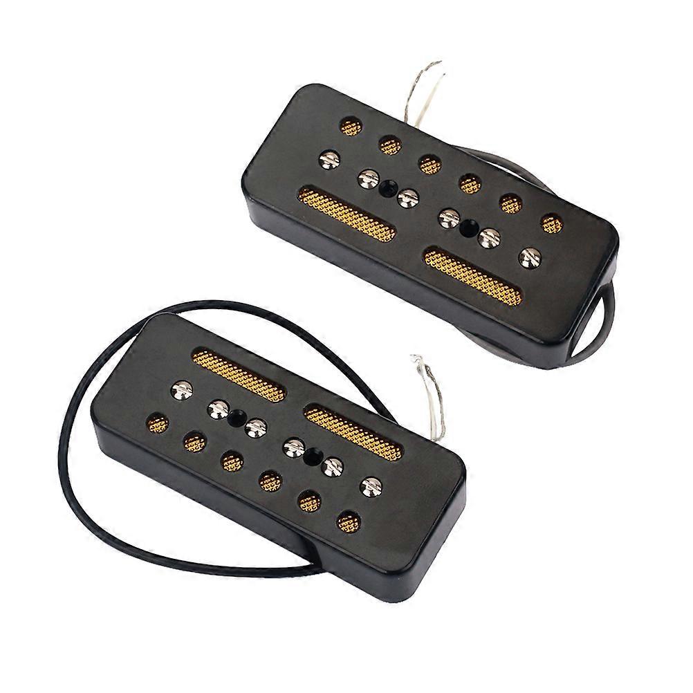 2pcs Black Electric Guitar Soapbar Single Coil Pickups Durable Magnet Design for Guitar Upgrade Replacement
