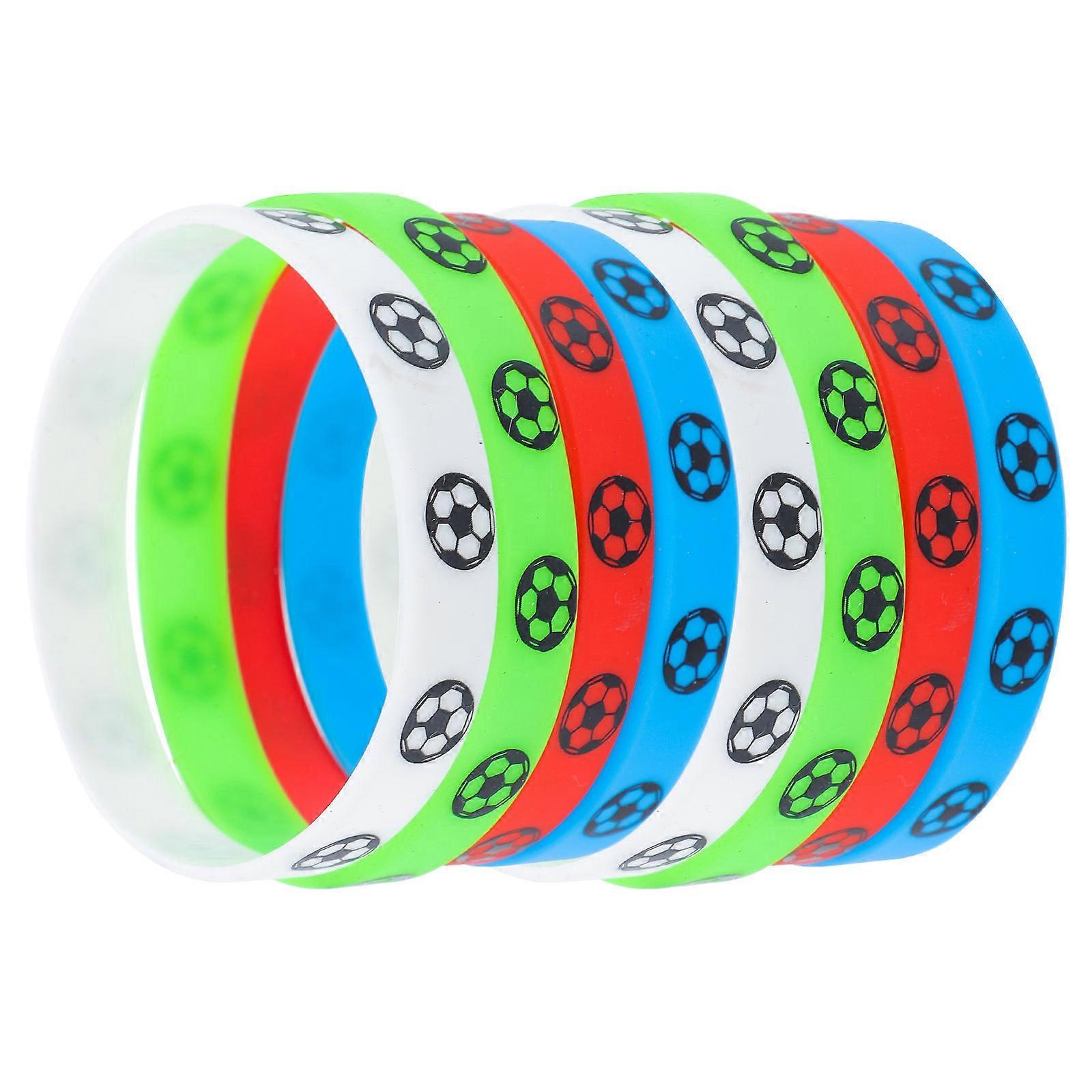 Here's a polished and professional product description for your **8pcs Football Silicone Wristbands**:

 

### 🏆 8pcs Football Silicone Wristbands –