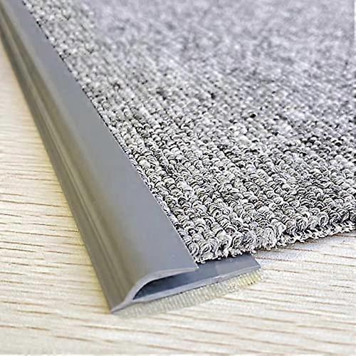 Transition strip for carpet edging, 3.5 cm wide, gray, flexible PVC, selfadhesive (5 m)