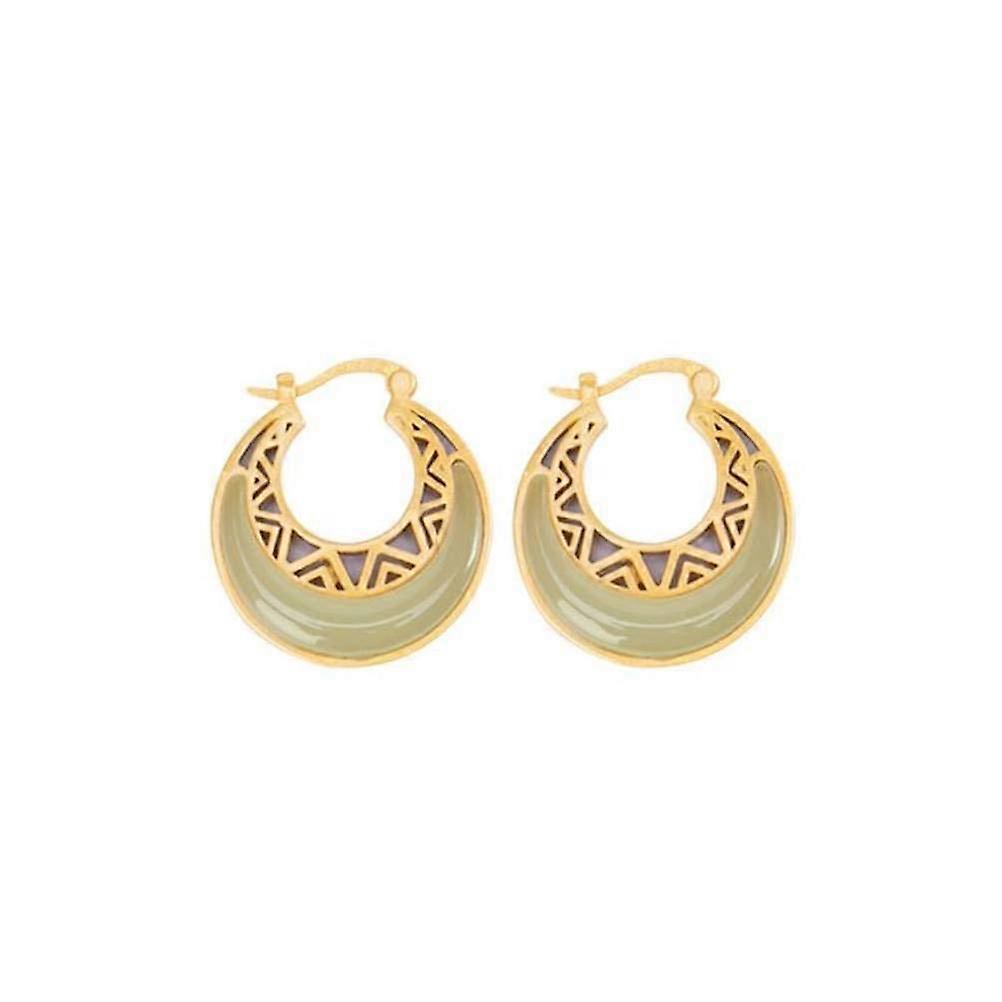 Natural Nephrite Saphir Earrings for Women, Elegant Moon Drop Design, Lightweight and Stylish in Unique Green Color