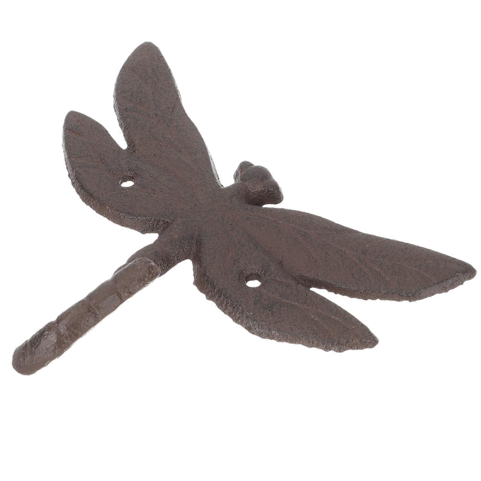 Retro Key Hanger Dragonfly Wall Hooks Iron Material Round Shape American Nordic Style For Lobby Entrance 1Pack