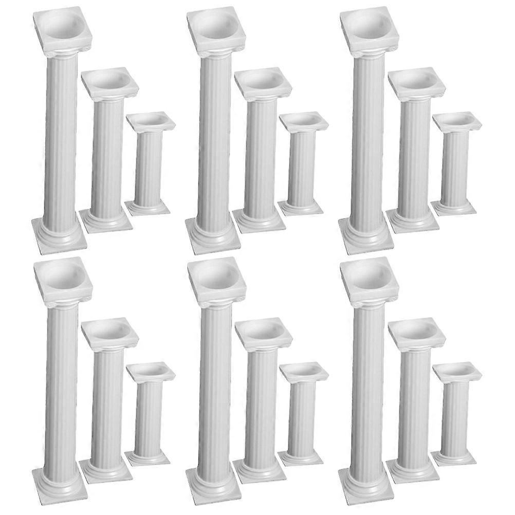 White Roman Column Cake Stand Set for Wedding Birthday Anniversaries Various Size Combination
