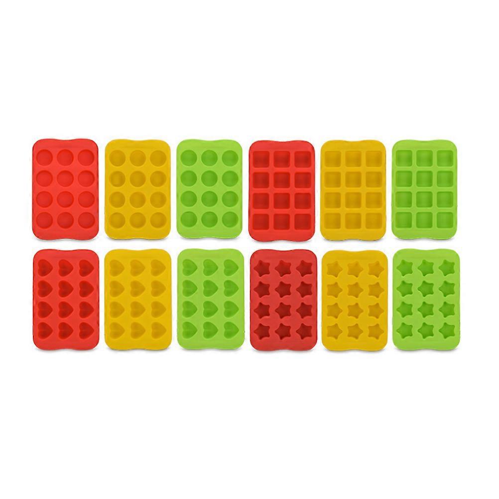 Ice Cube Trays for Home Use 12 Cavities Star Shape Silicone Red Mold