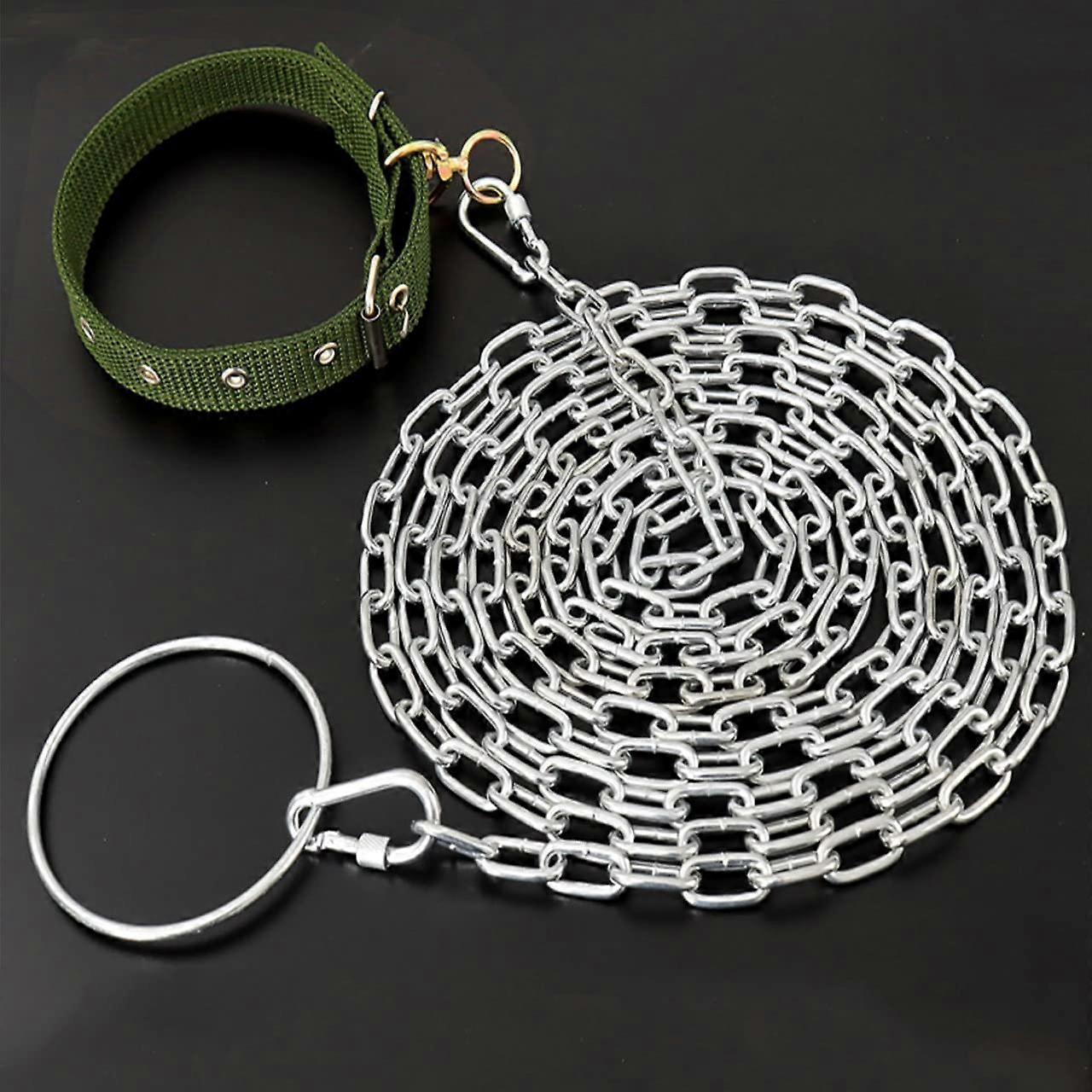 Strong Metal Dog Leash with Adjustable Buckle - Durable 2m Steel Dog Collar for Training and Walking (2.5mm Thickness)
