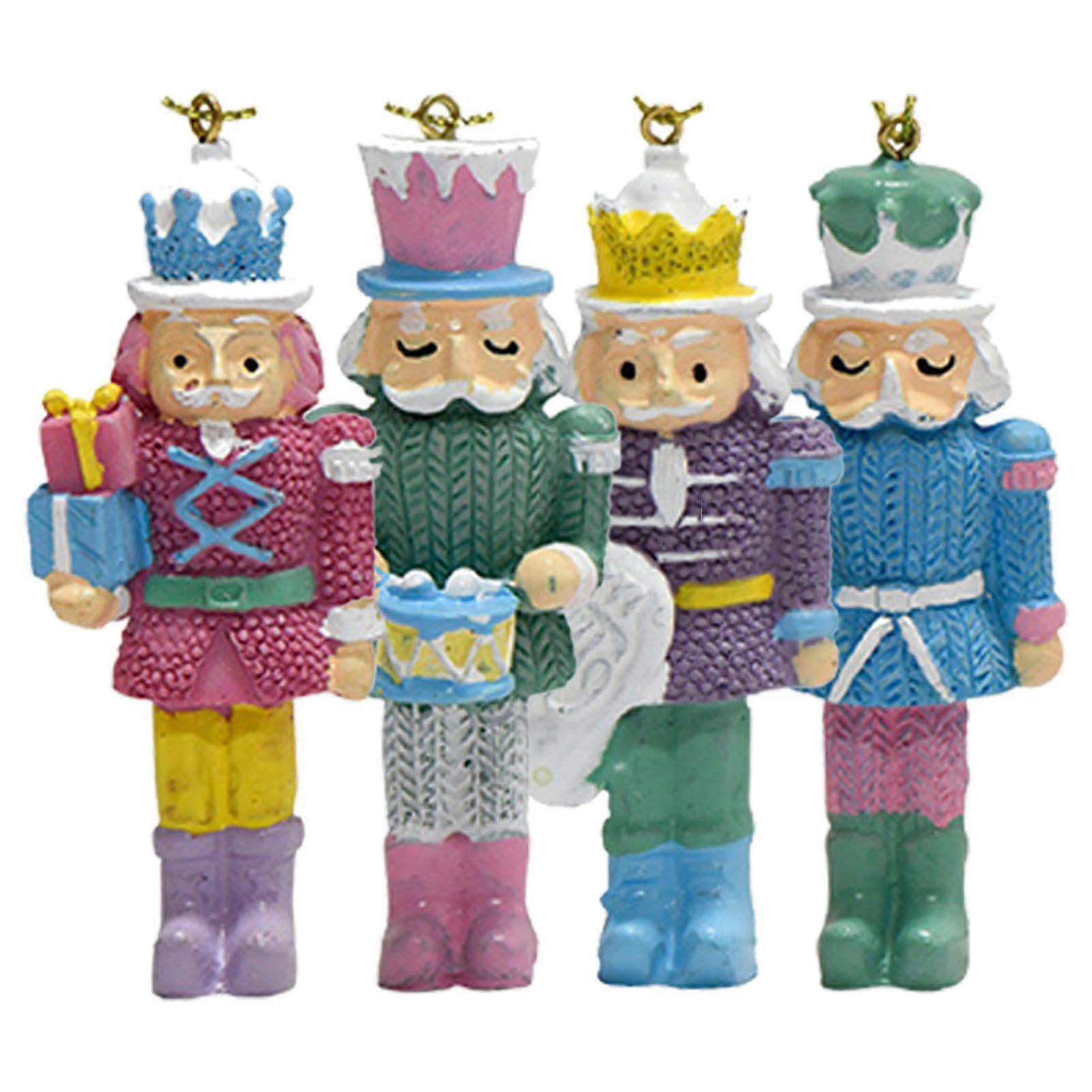 Christmas Decorations Nutcracker Figures, Portable 4Piece Christmas Nutcracker Decoration