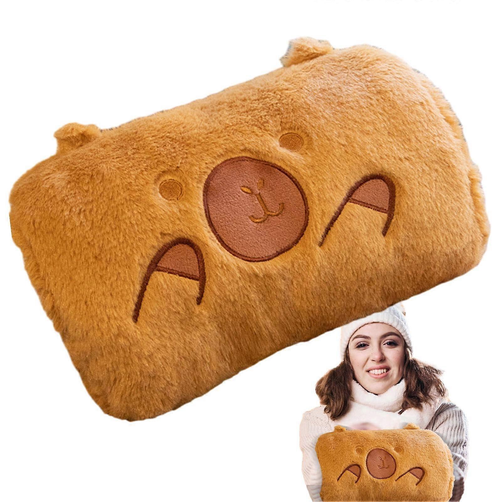 Hand Warmer, Capybara Design Stuffed Plush Hand Warmer, Portable Hand Warmer for Women for Winter, Soft Cuddly Capybara Plush Hand Warmer