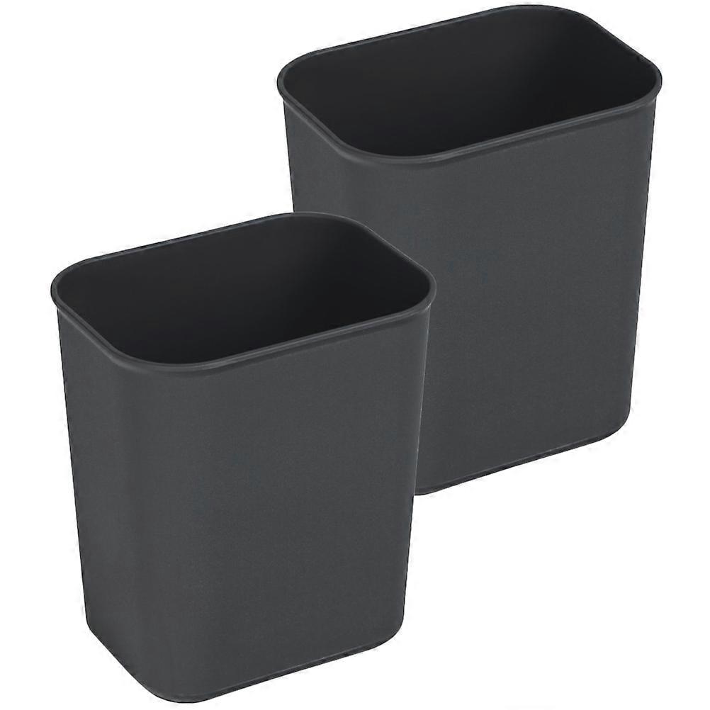 Garbage Container Rectangle Shape Simple Design For Home Use 26.5x23.5cm Black Organizing Items 2Pcs
