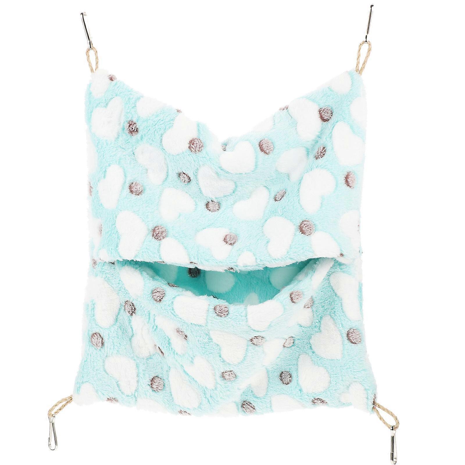 Comfortable Plush Hanging Hamster Bed for Small Pets Green Doublelayer Sleeping Bed