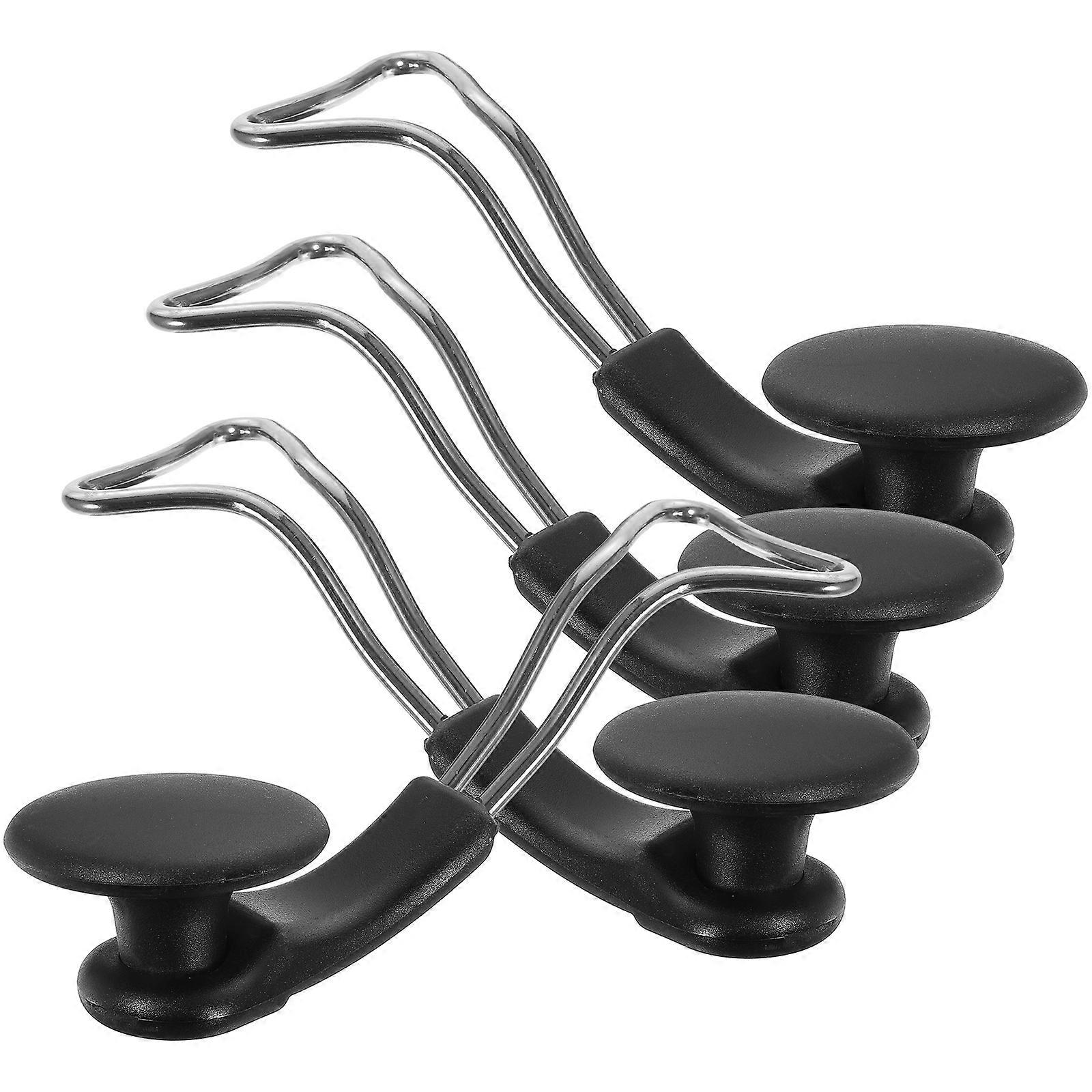 Sturdy Pan Lid Knob for Home Use Made of Stainless Steel and PP Black Heat Resistant 4 Pieces