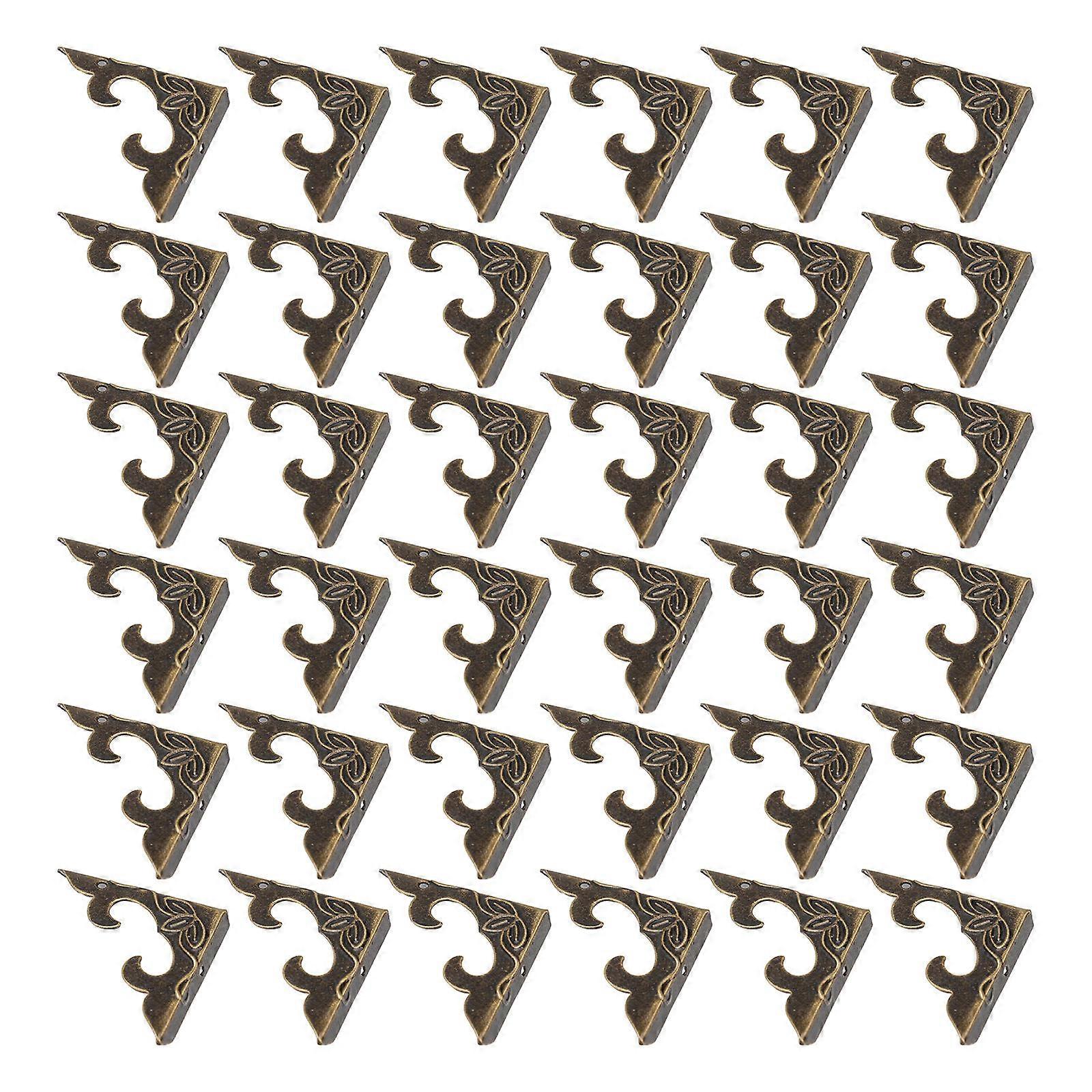 Retro Corner Protectors Designed For Strengthening Joints In Photo Albums And Wooden Boxes Available In Coffee Color 40Pcs