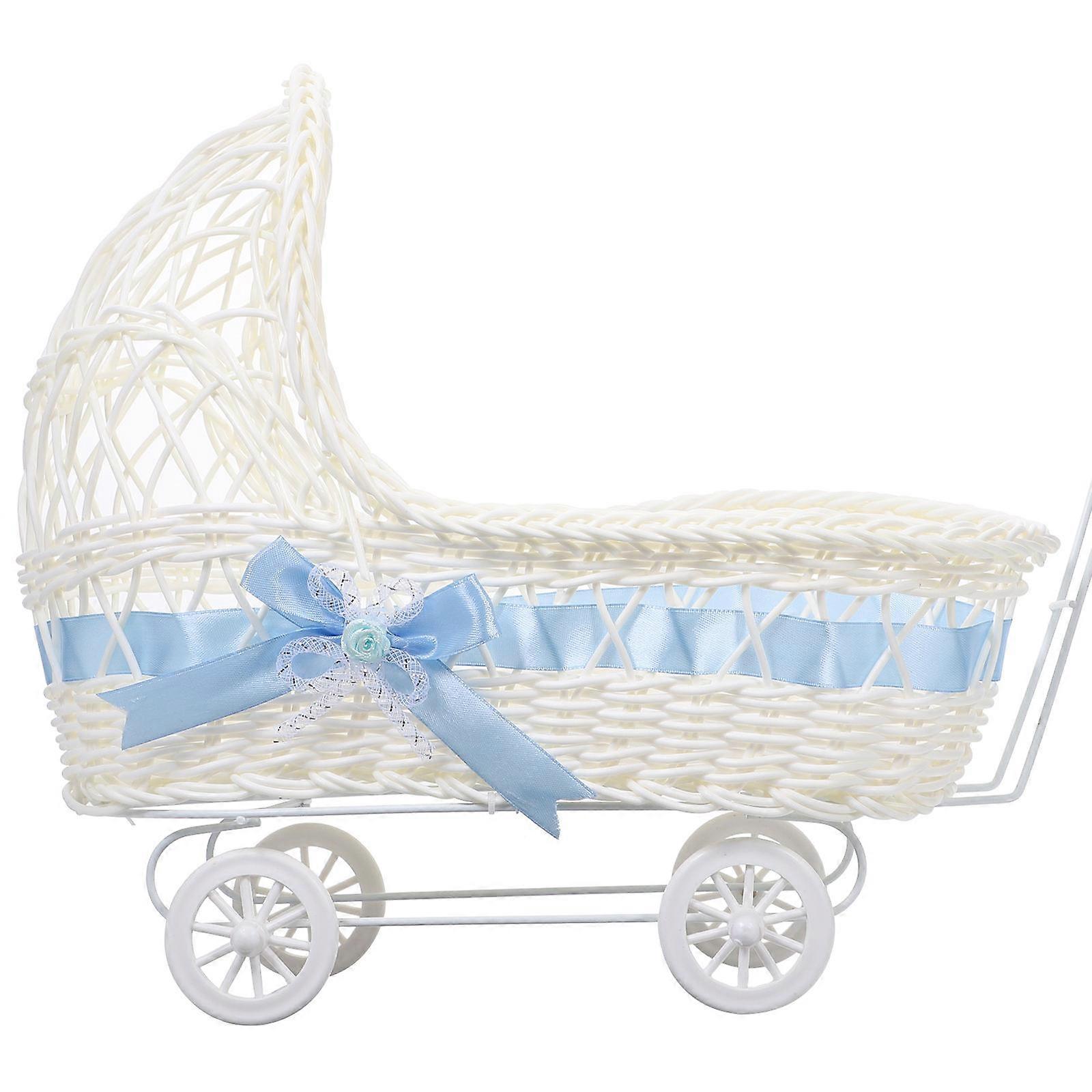 Multipurpose Woven Basket Designed As Trolley For Candy Basket Occasion Suitable For Baby Shower Party 1Set