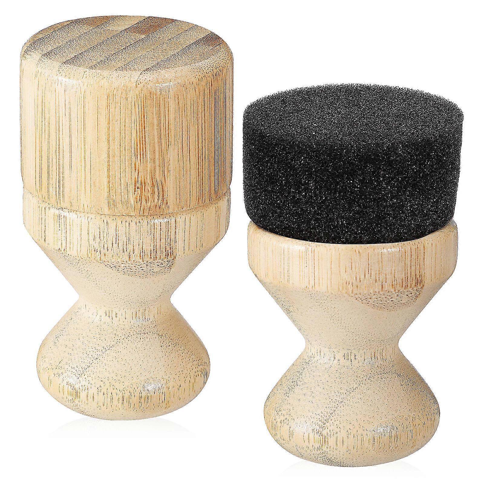 Bamboo and Sponge Cutting Board Oil Applicator Kit for Mineral Oil and Wax Maintenance Brown Size
