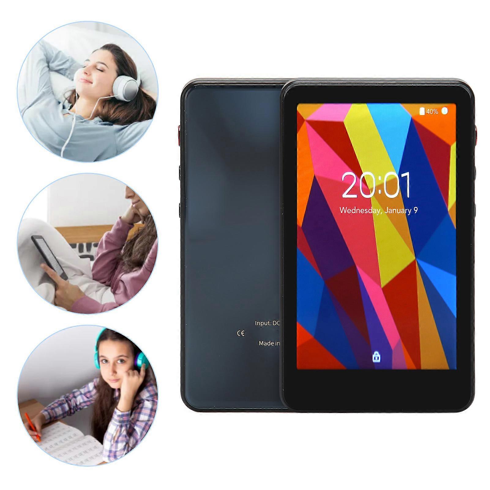 MP4 Player 4 Inch Full Touch Screen HD Noise Reduction Octa Core CPU FM Radio Portable MP4 Player with Bluetooth WiFi With 64GB Memory Card 